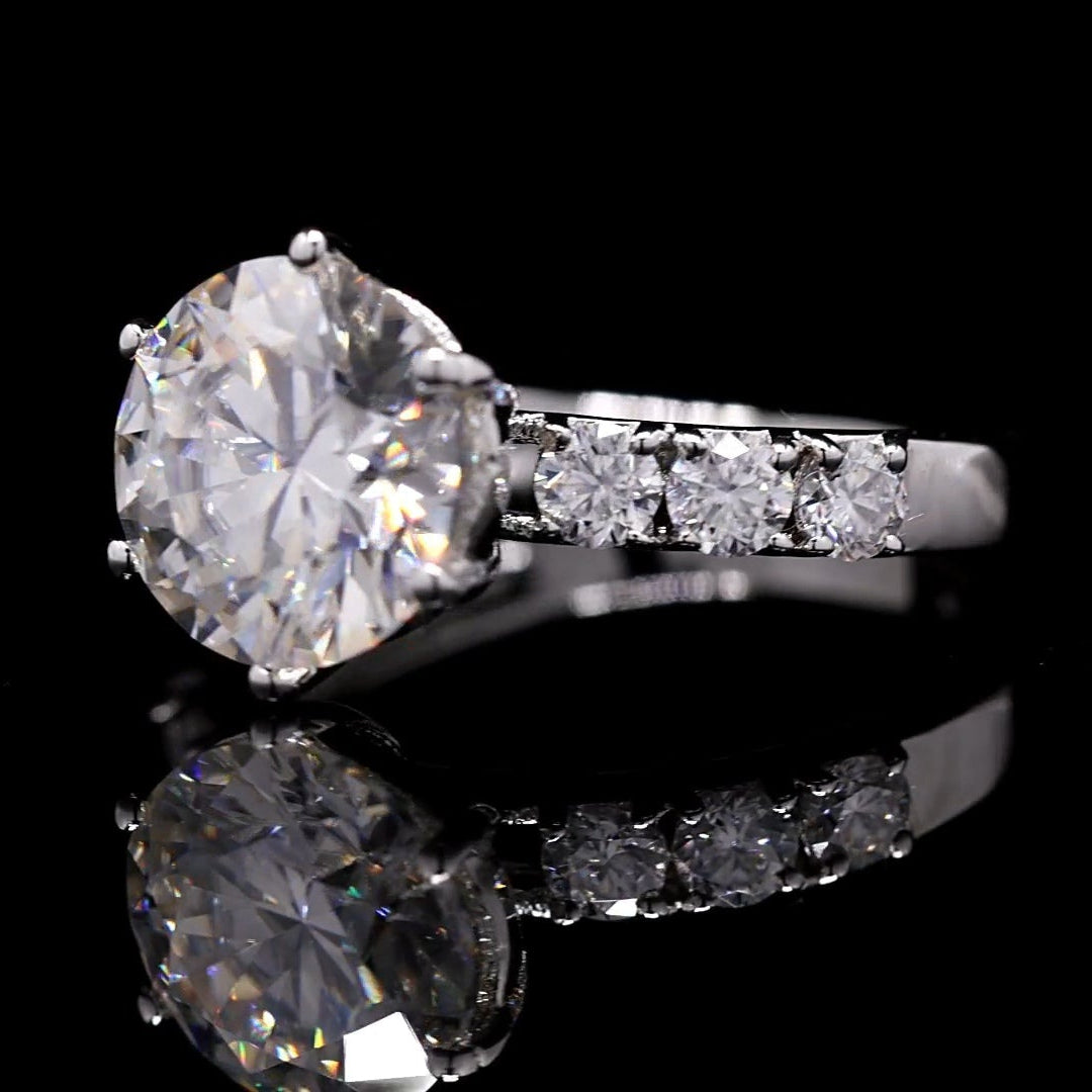 Alia Bhat inspired Engagement Ring in Sterling Silver with Moissanite