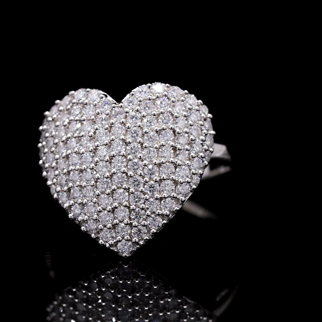 Love Blossom Ring with Moissanite in Sterling Silver