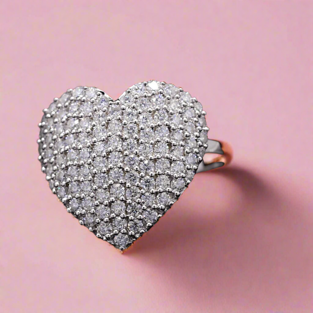 Love Blossom Ring with Moissanite in Sterling Silver