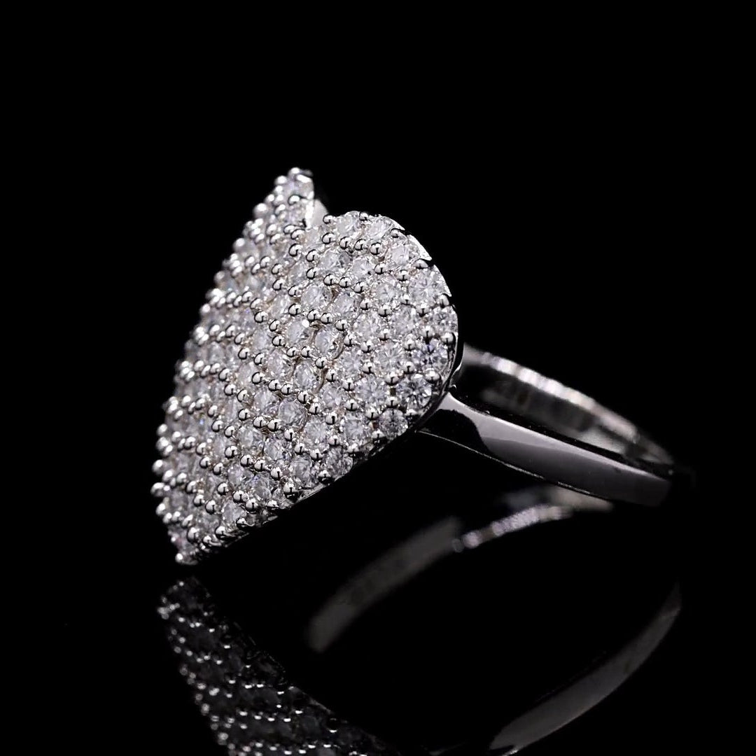 Love Blossom Ring with Moissanite in Sterling Silver