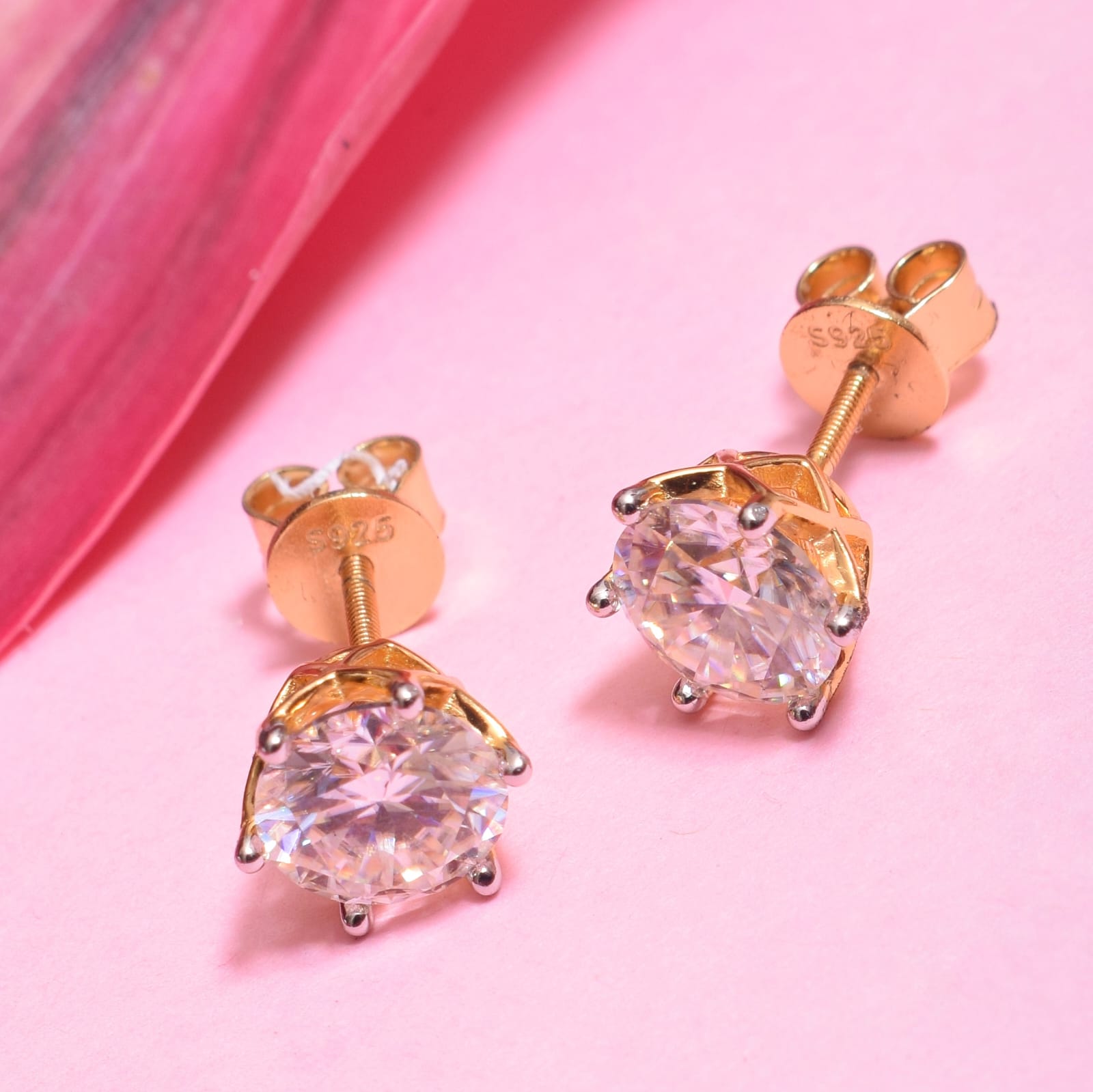 Chandrika Silver with Moissanite Studs for daily wear, 6 Carat