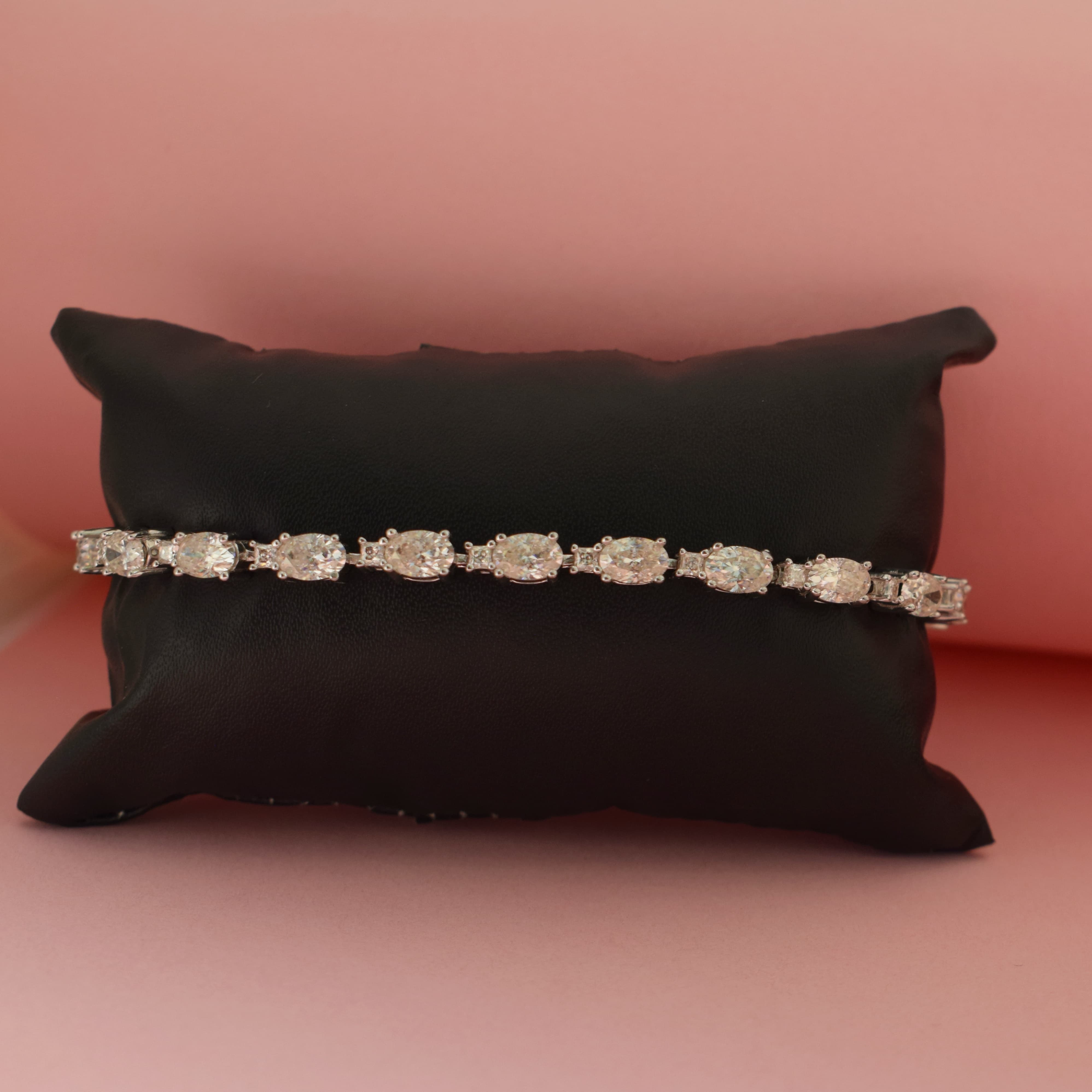Tennis Moissanite Bracelet in 925 Silver, perfect for office wear