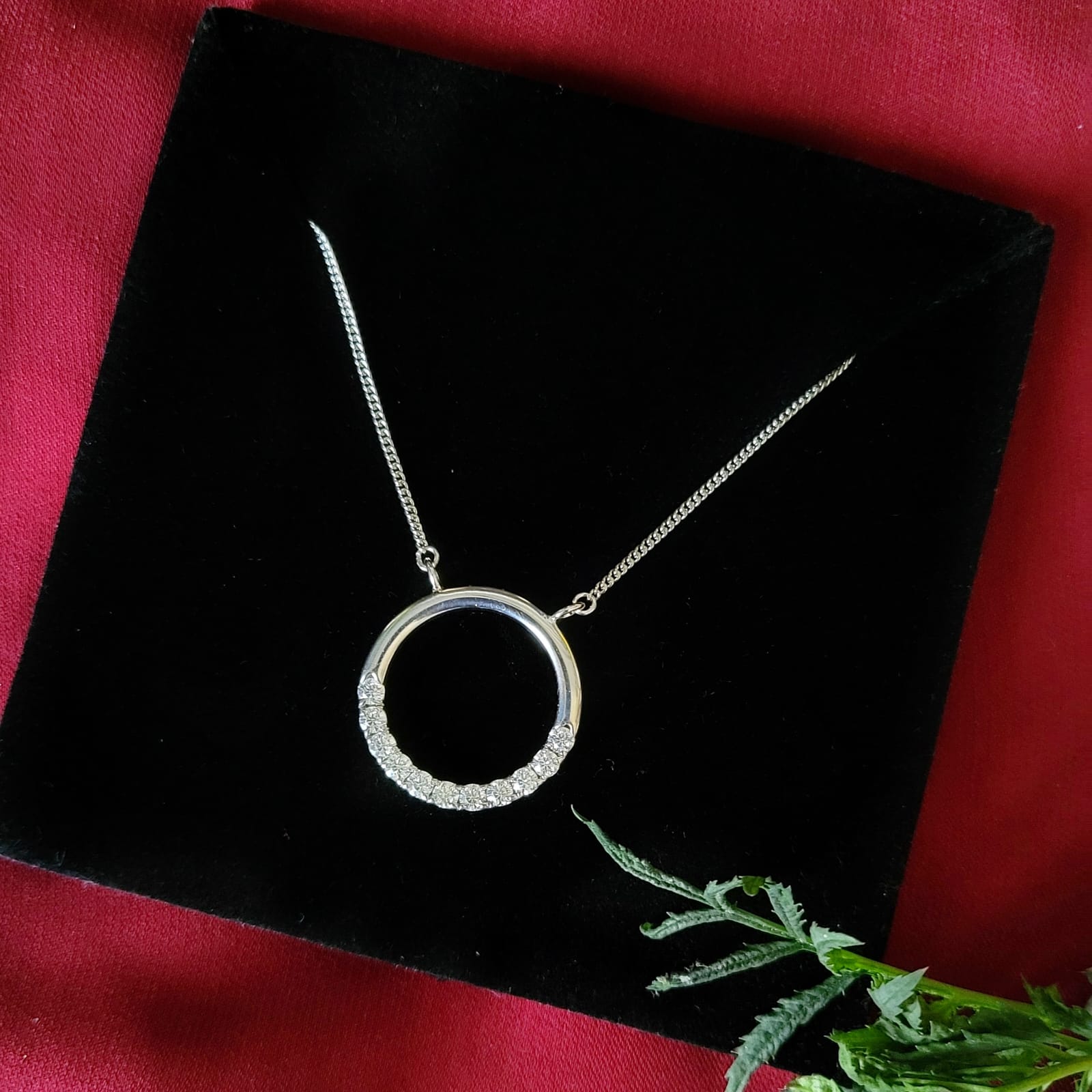 Round Moissanite Pendant in Silver