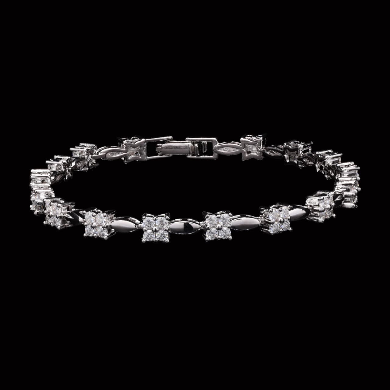 Starlight Strand Silver Moissanite Bracelet for a Date