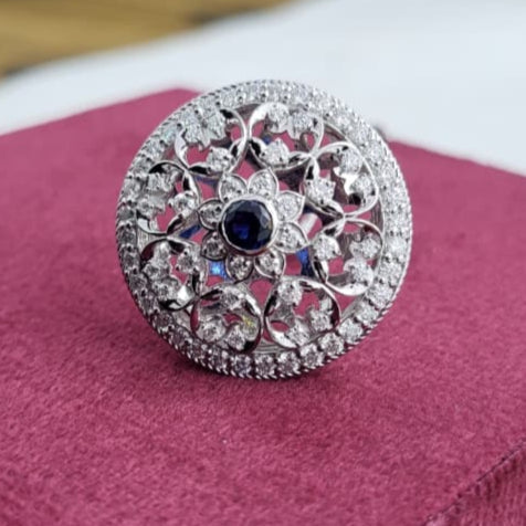 Rajwada 925 Silver Bodla with Moissanite