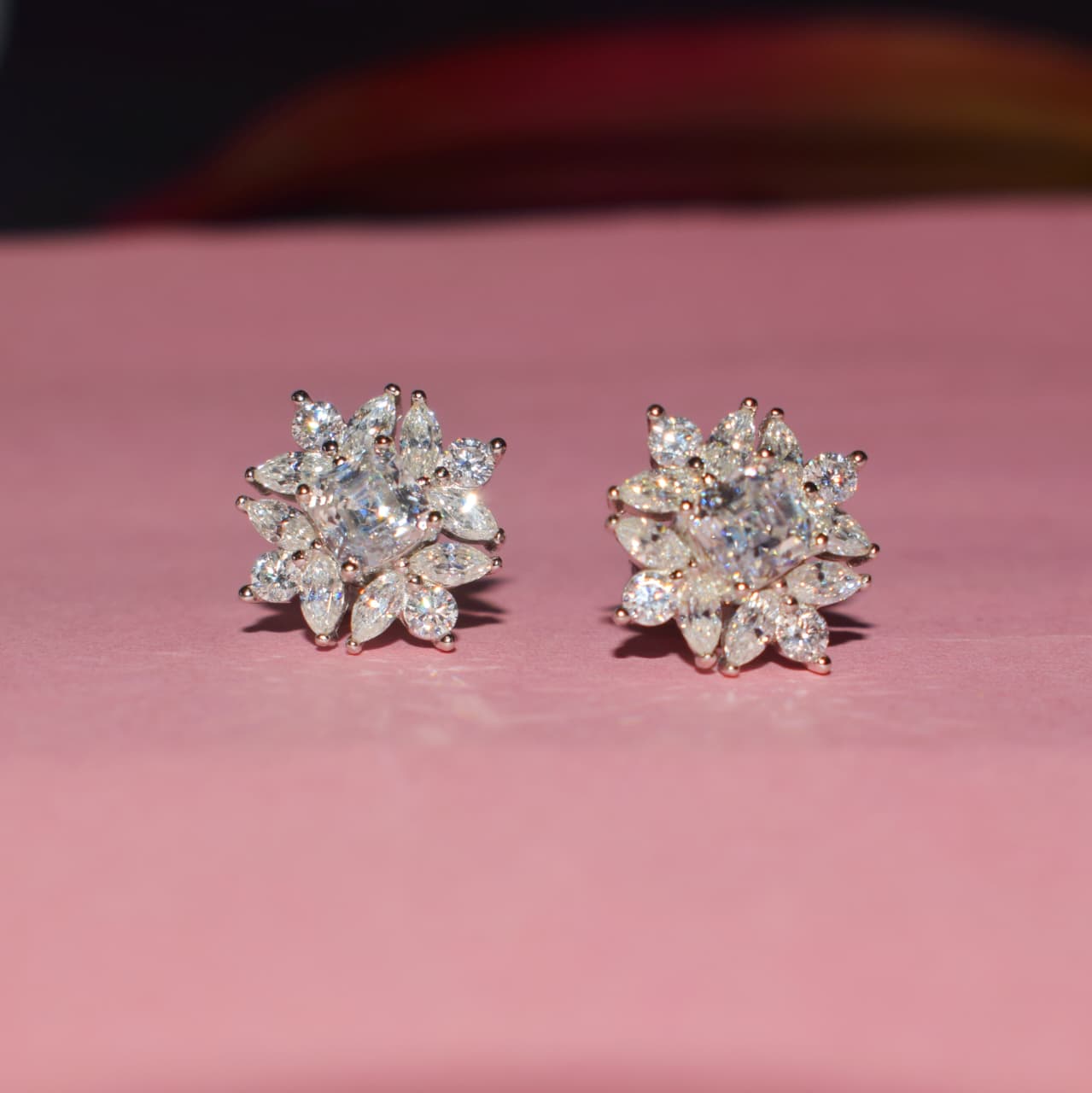 Classic Moissanite Solitaire Studs Earrings in Silver