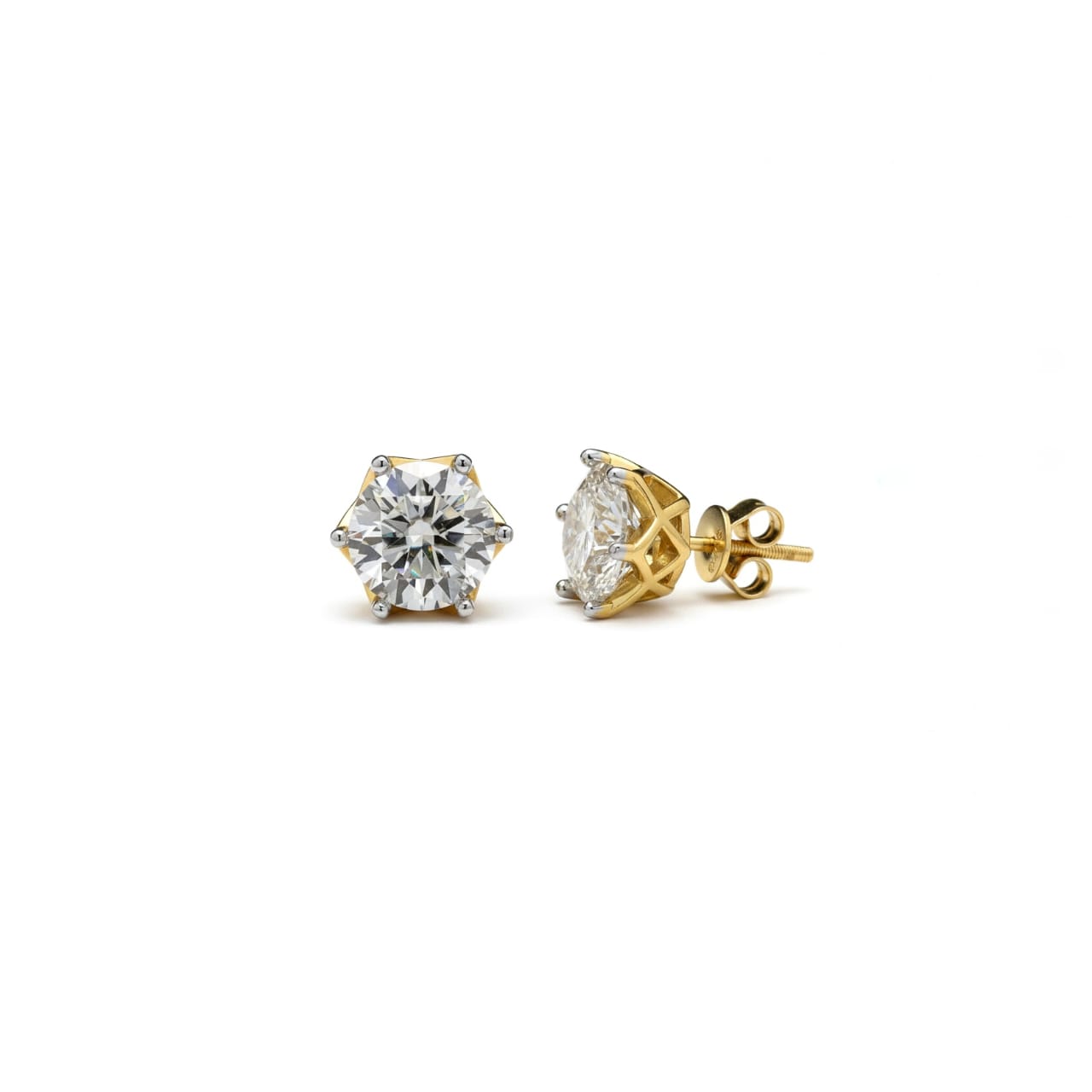 Nova Round Moissanite 925 Silver Studs, 2.5 Carat