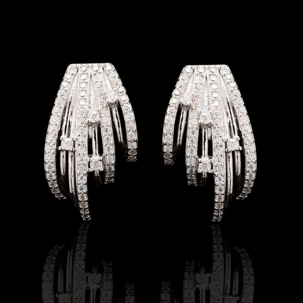 Luminique Starlight Moissanite with Silver Earrings