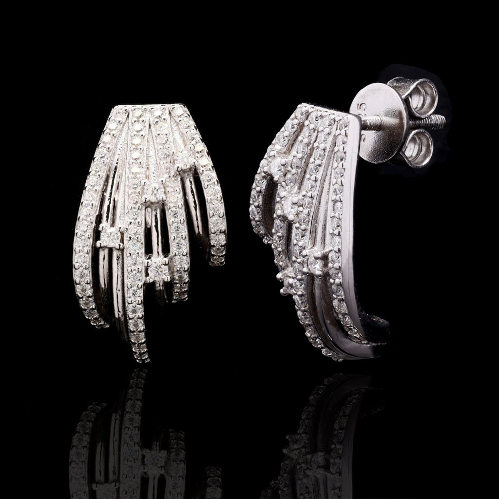 Luminique Starlight Moissanite with Silver Earrings