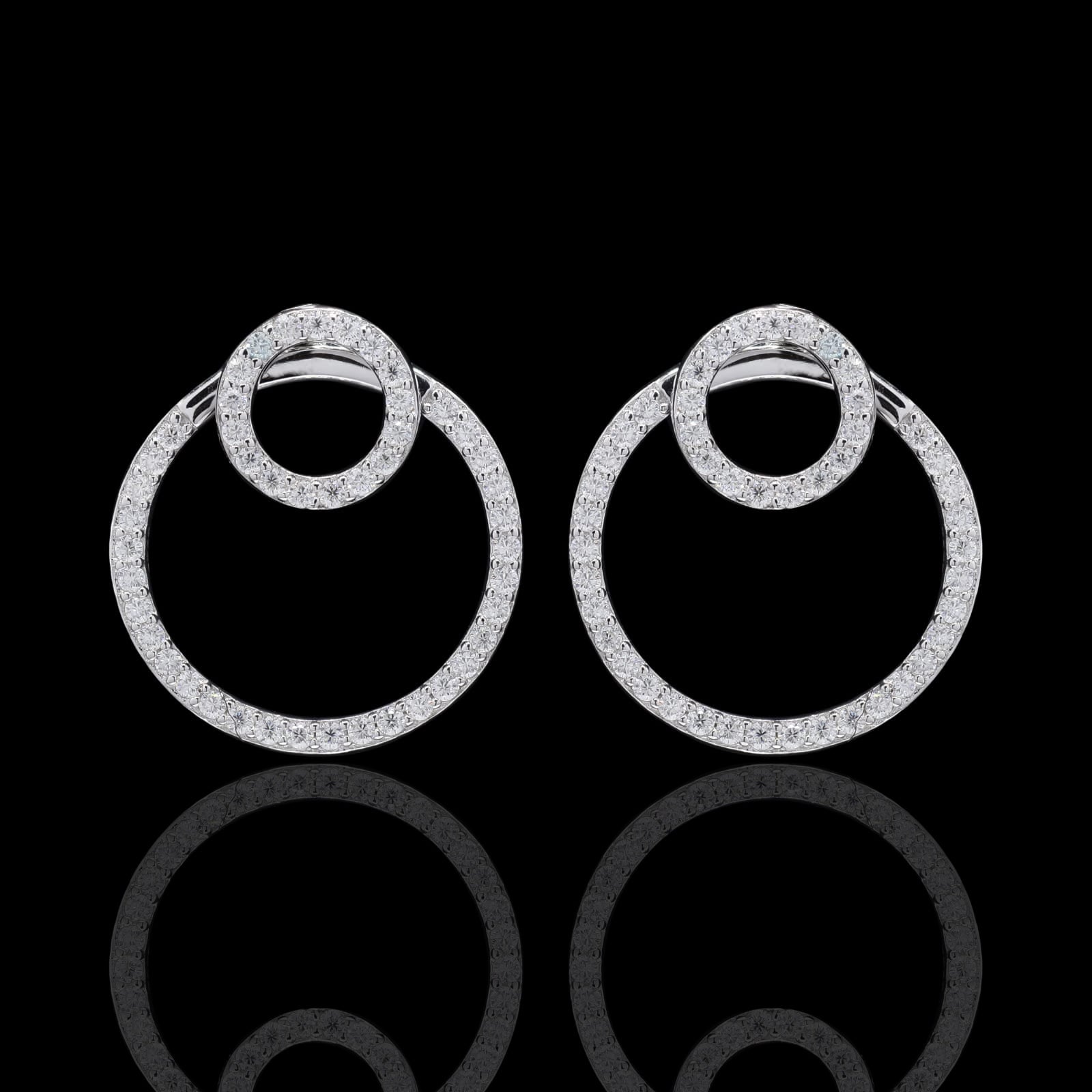 Radiant Bloom Silver Earrings with Moissanite