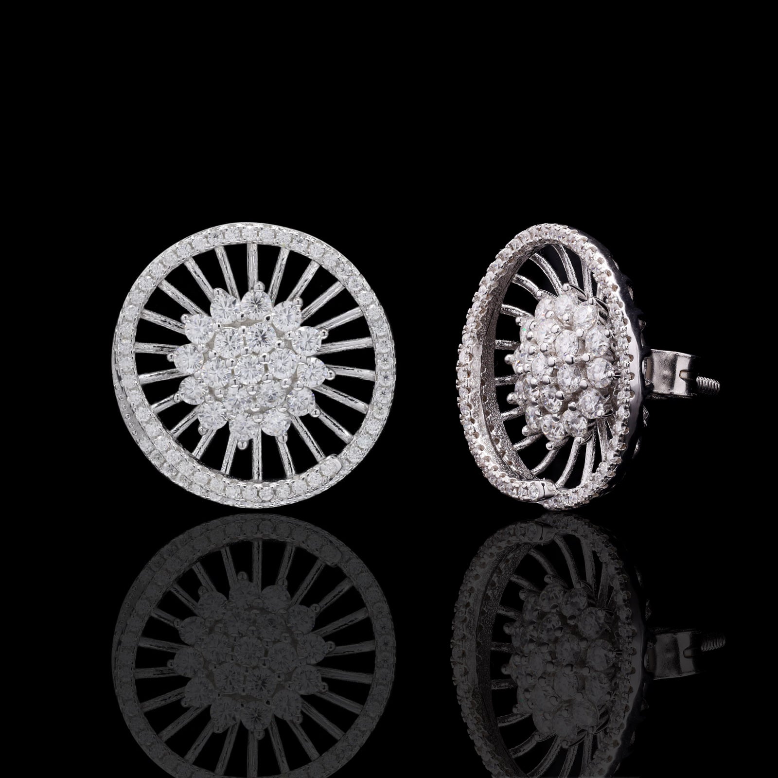 Detachable Sterling Silver Moissanite Stud Earrings