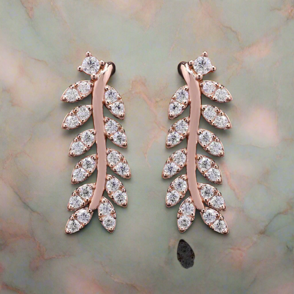 Leaf Earring in Rose-Gold