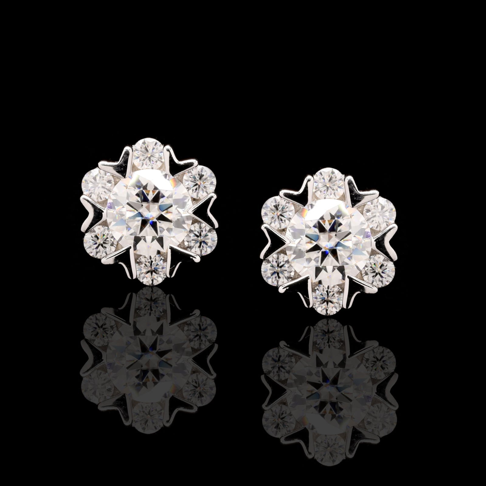 Celestial Spark Sterling in Silver with Moissanite Earrings