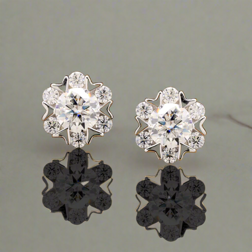 Celestial Spark Sterling in Silver with Moissanite Earrings