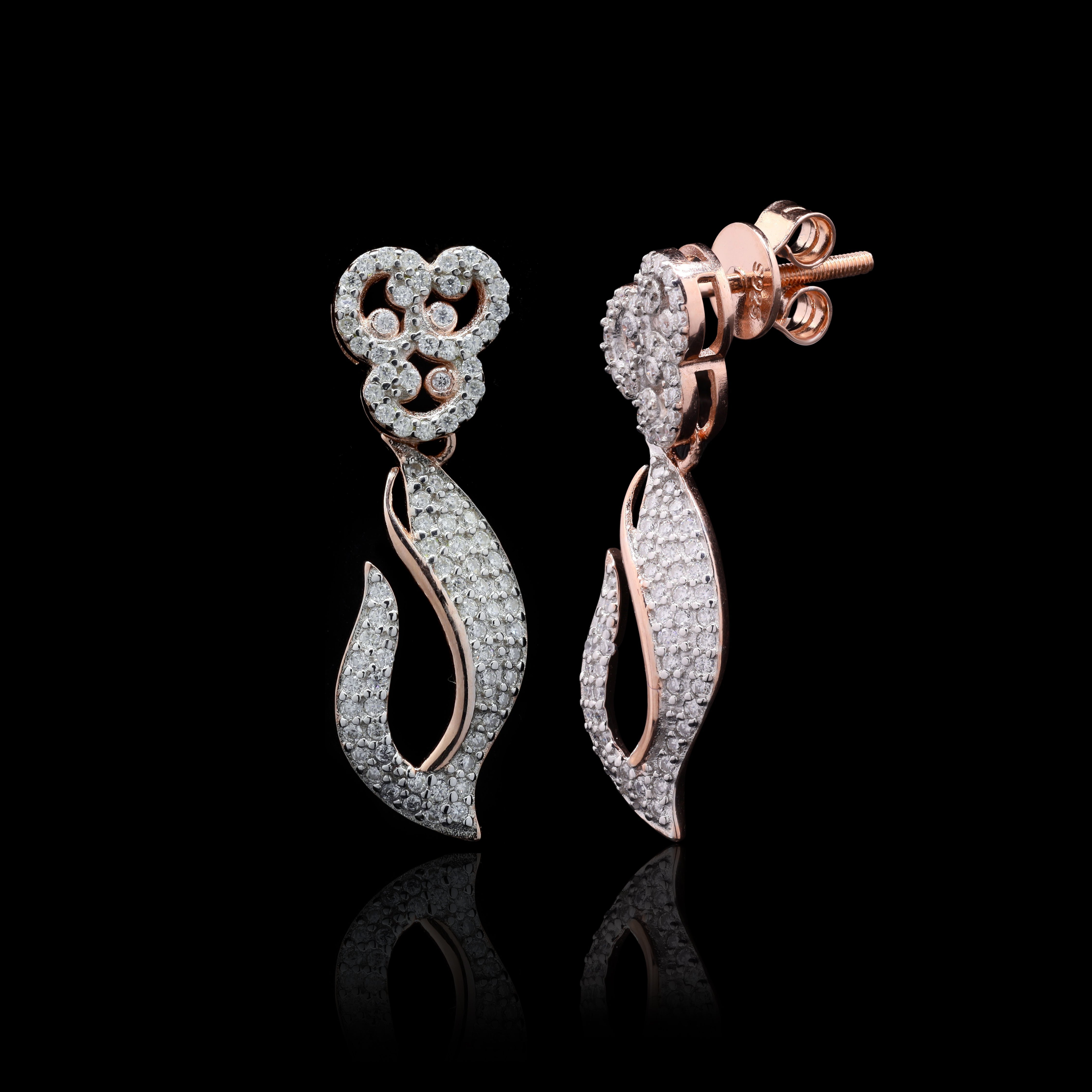 Moissanite Drop Earrings in Sterling Silver