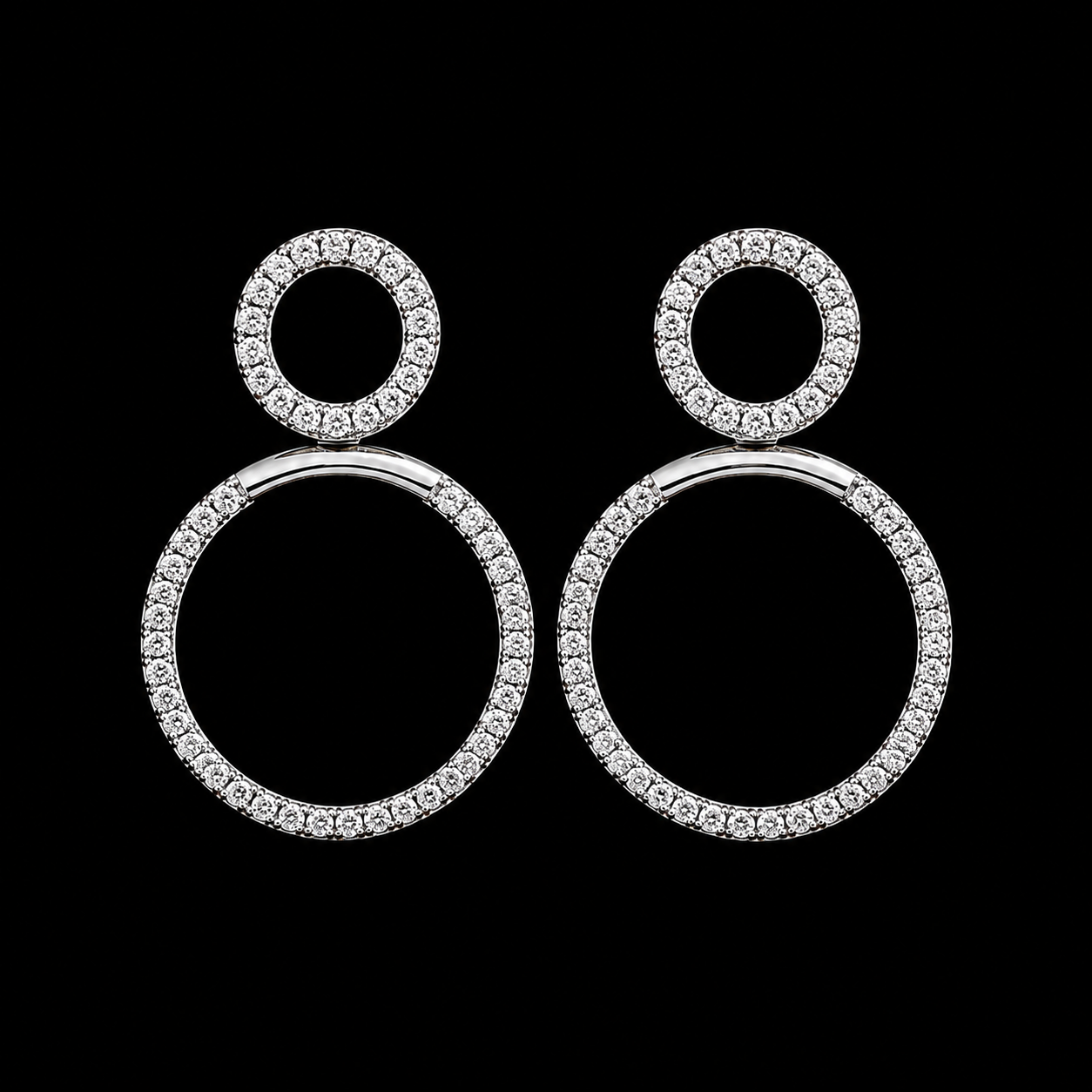 Celeste 3-in-1 Convertible Earrings in Sterling Silver with Moissanite