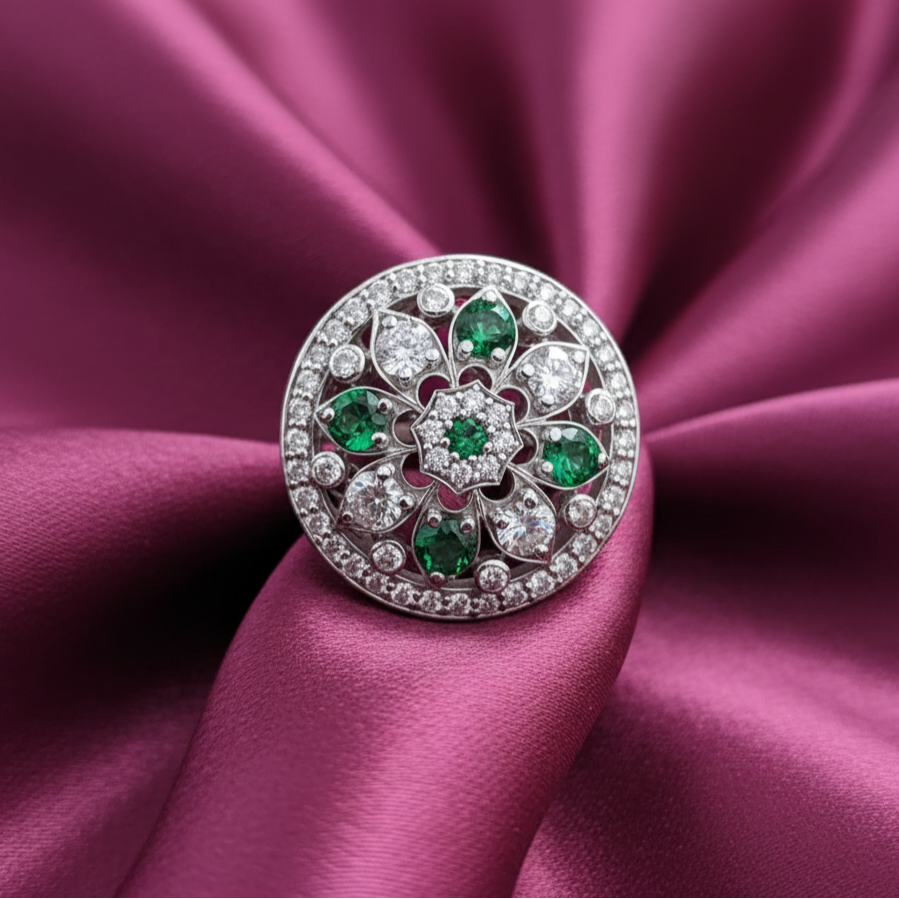 Jaipur Royale Silver Bodla with Moissanite