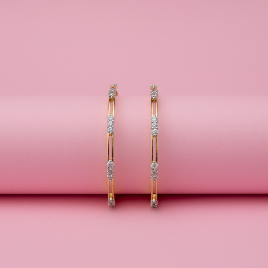 925 Silver Gold Rhodium Moissanite Bangles