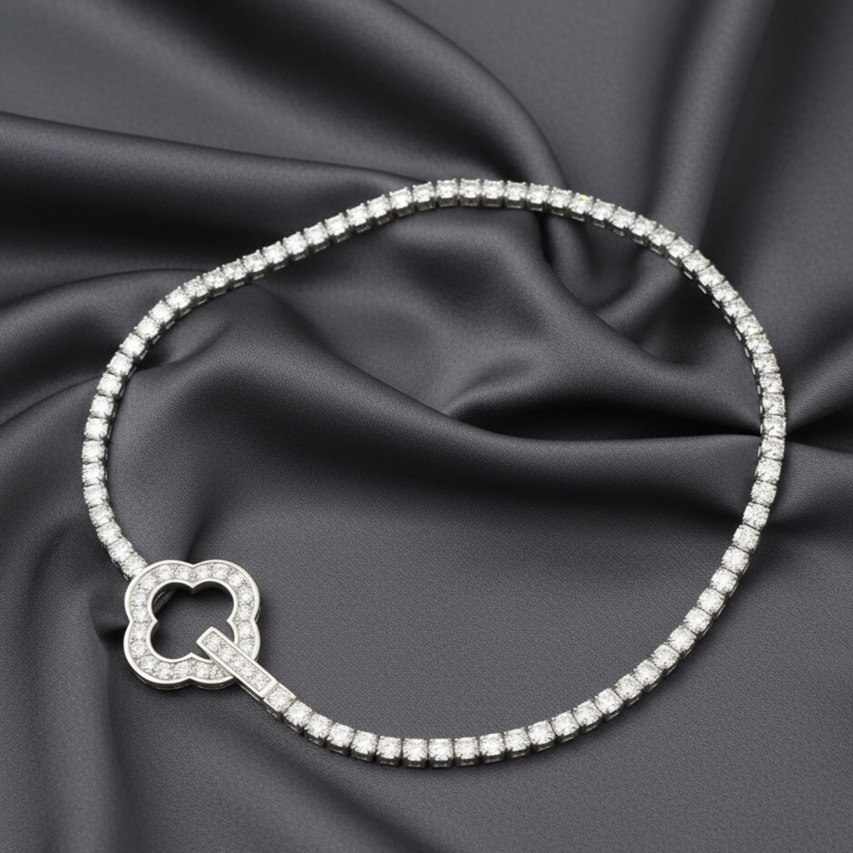 Minimal Moissanite Tennis Bracelet perfect for Office wear