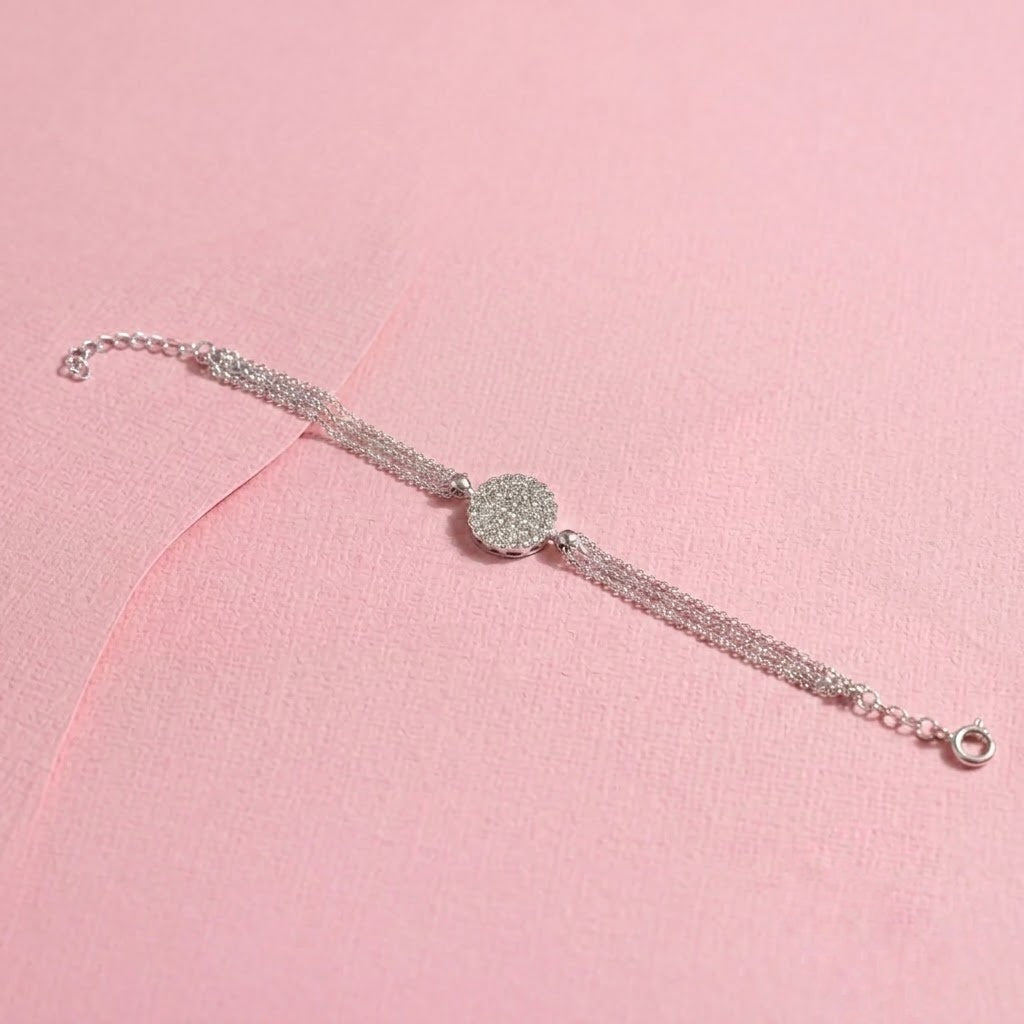 Minimal 925 Silver Moissanite Bracelet, perfect for Date