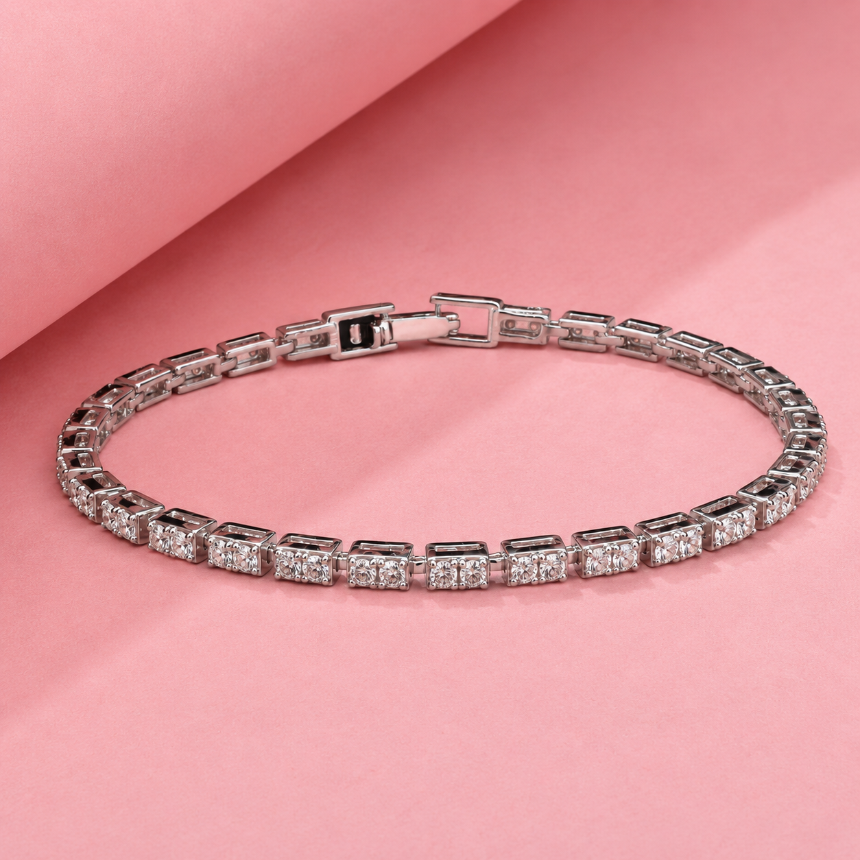 Prestige Tennis Bracelet in Sterling Silver Moissanite, perfect for Office Wear