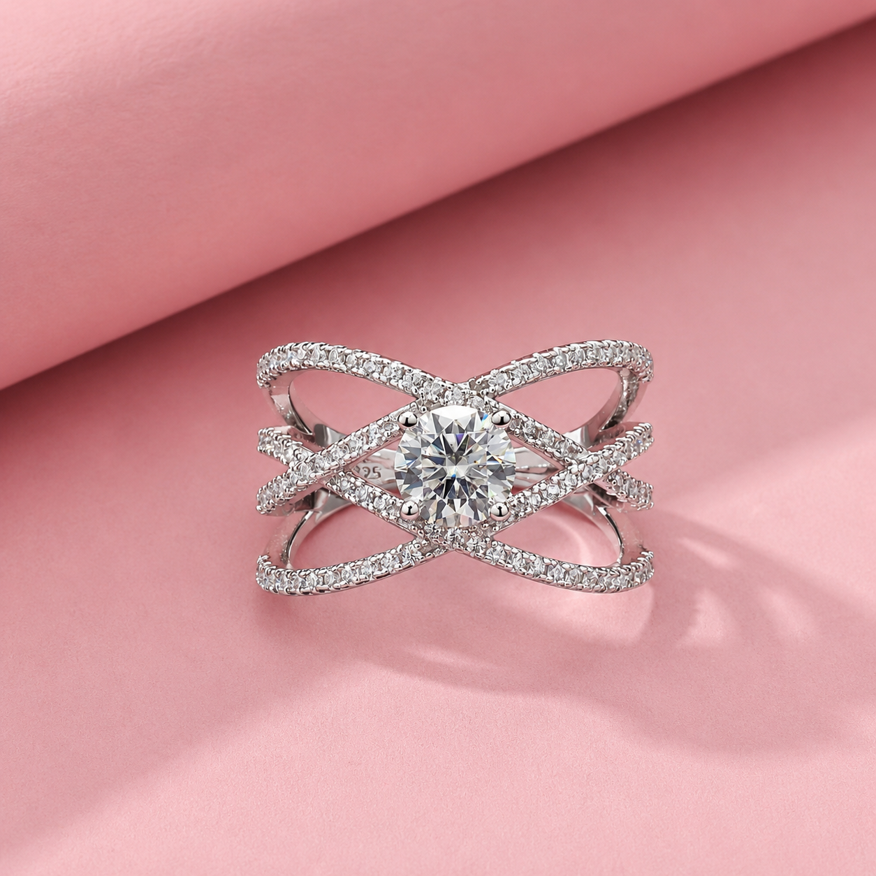 Star Eternity Band in Sterling Silver in Moissanite| 925 Silver