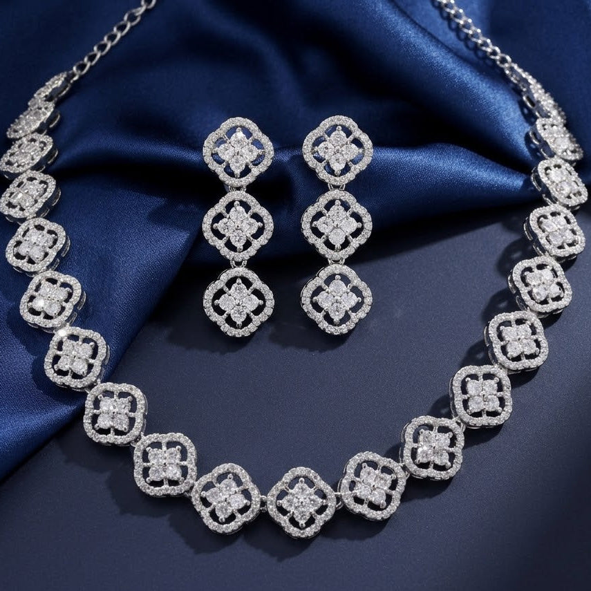 925 Silver Moissanite Round Necklace with Moissanite Diamond