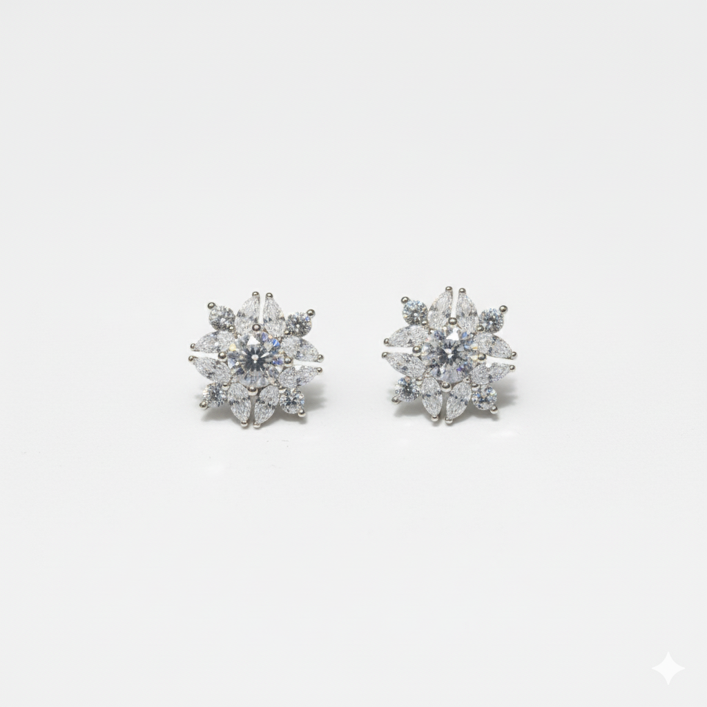 Classic Moissanite Solitaire Studs Earrings in Silver