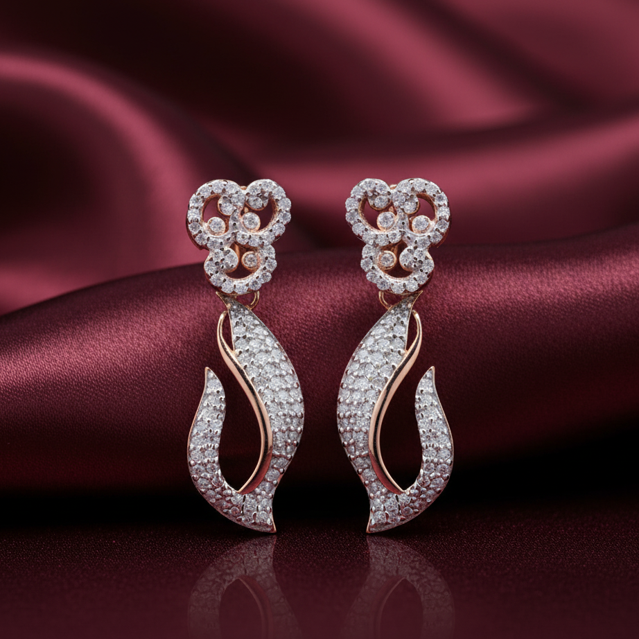 Moissanite Drop Earrings in Sterling Silver