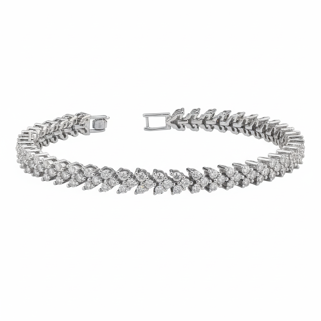 Illusion Tennis Moissanite Bracelet in 925 Silver, perfect for every occasion
