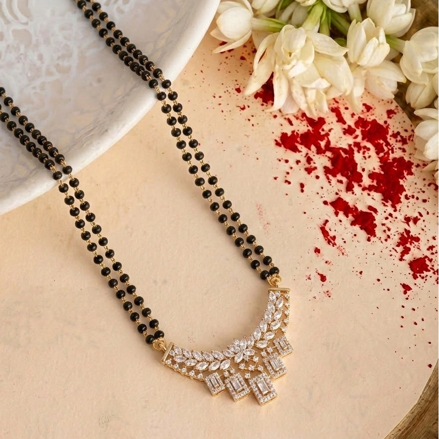 Infinity Glow Moissanite Mangalsutra in 925 Silver with Rhodium Plating | Everyday wear in Silver