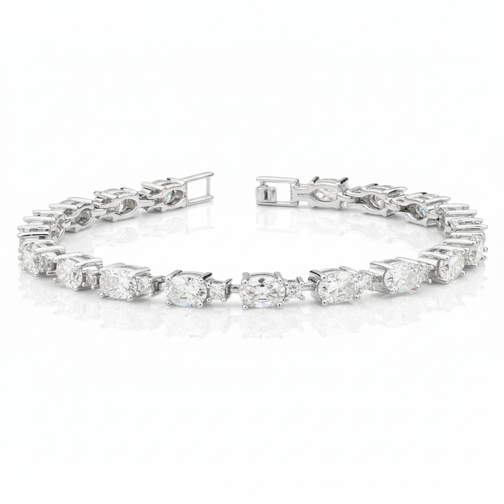 Tennis Moissanite Bracelet in 925 Silver, perfect for office wear