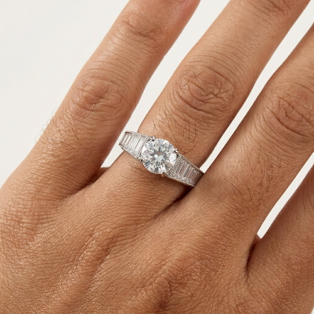 Twilight Spark 925 Silver Moissanite Ring