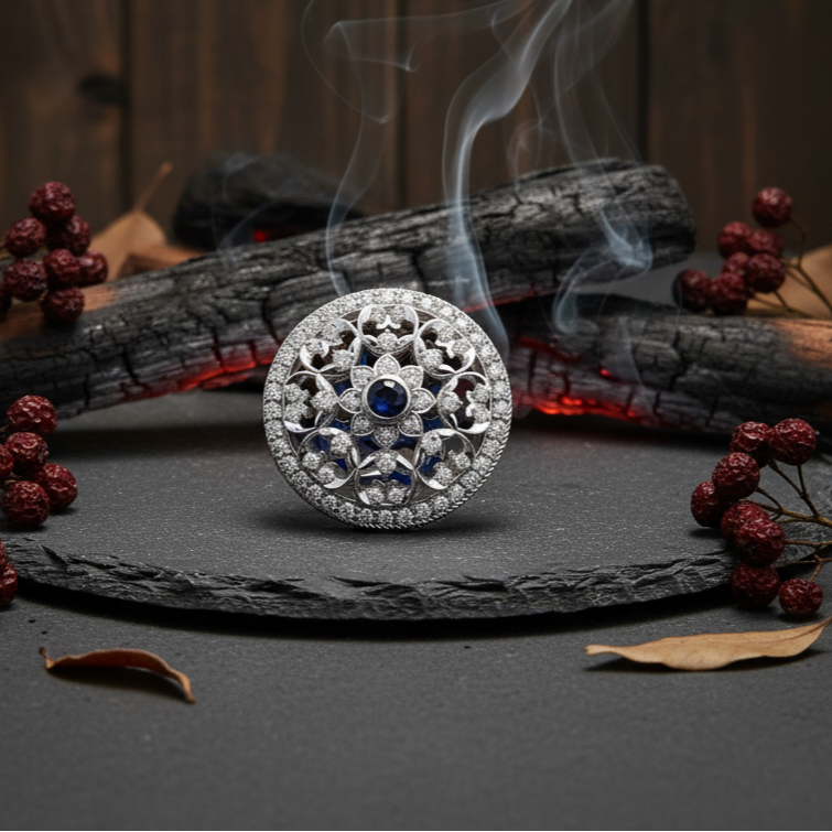 Rajwada 925 Silver Bodla with Moissanite