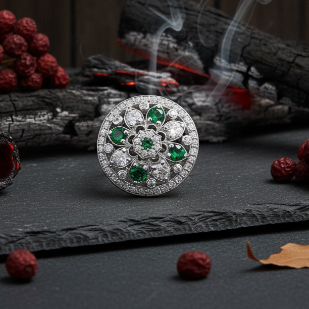 Jaipur Royale Silver Bodla with Moissanite