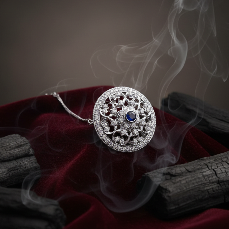 Rajwada 925 Silver Bodla with Moissanite