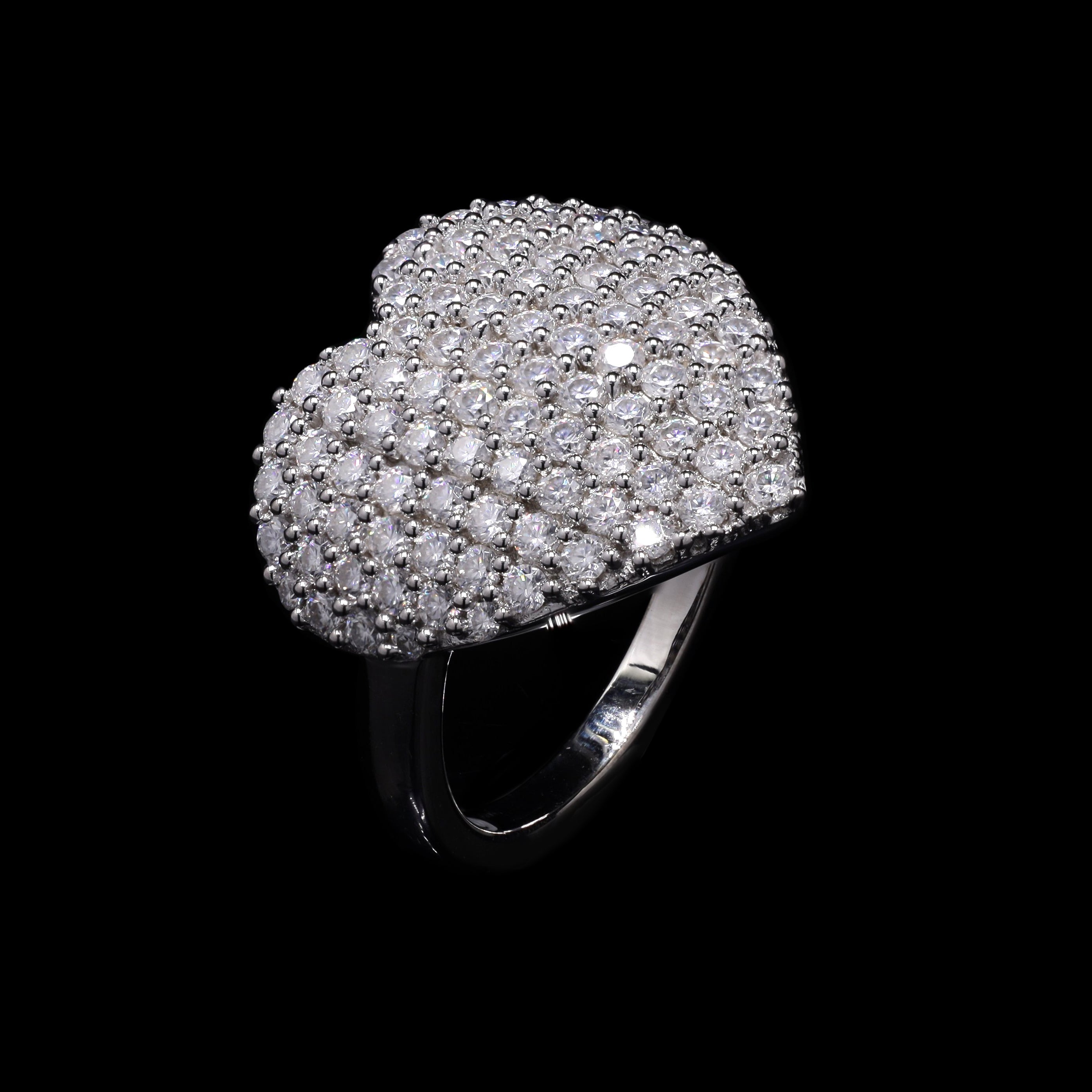 Love Blossom Ring with Moissanite in Sterling Silver