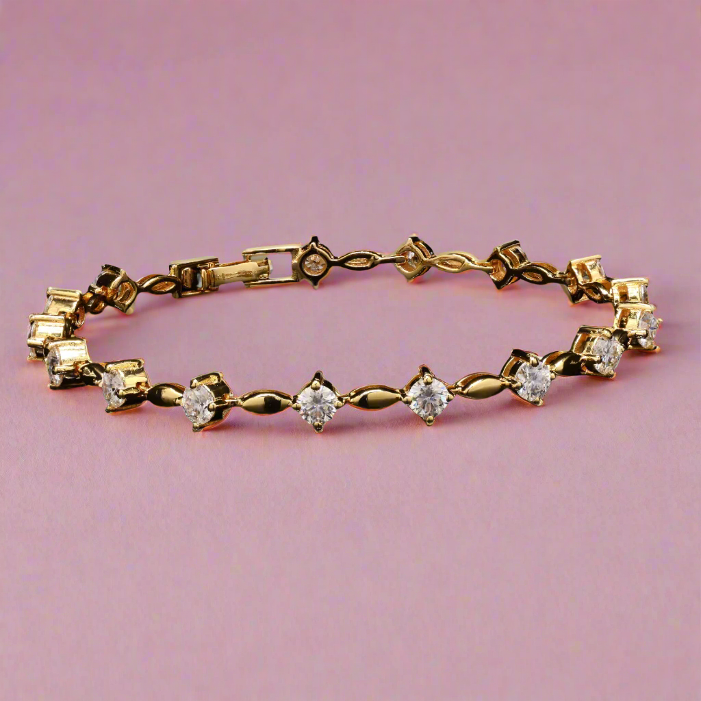Moissanite Link Bracelet in Sterling Silver, perfect for every occasion