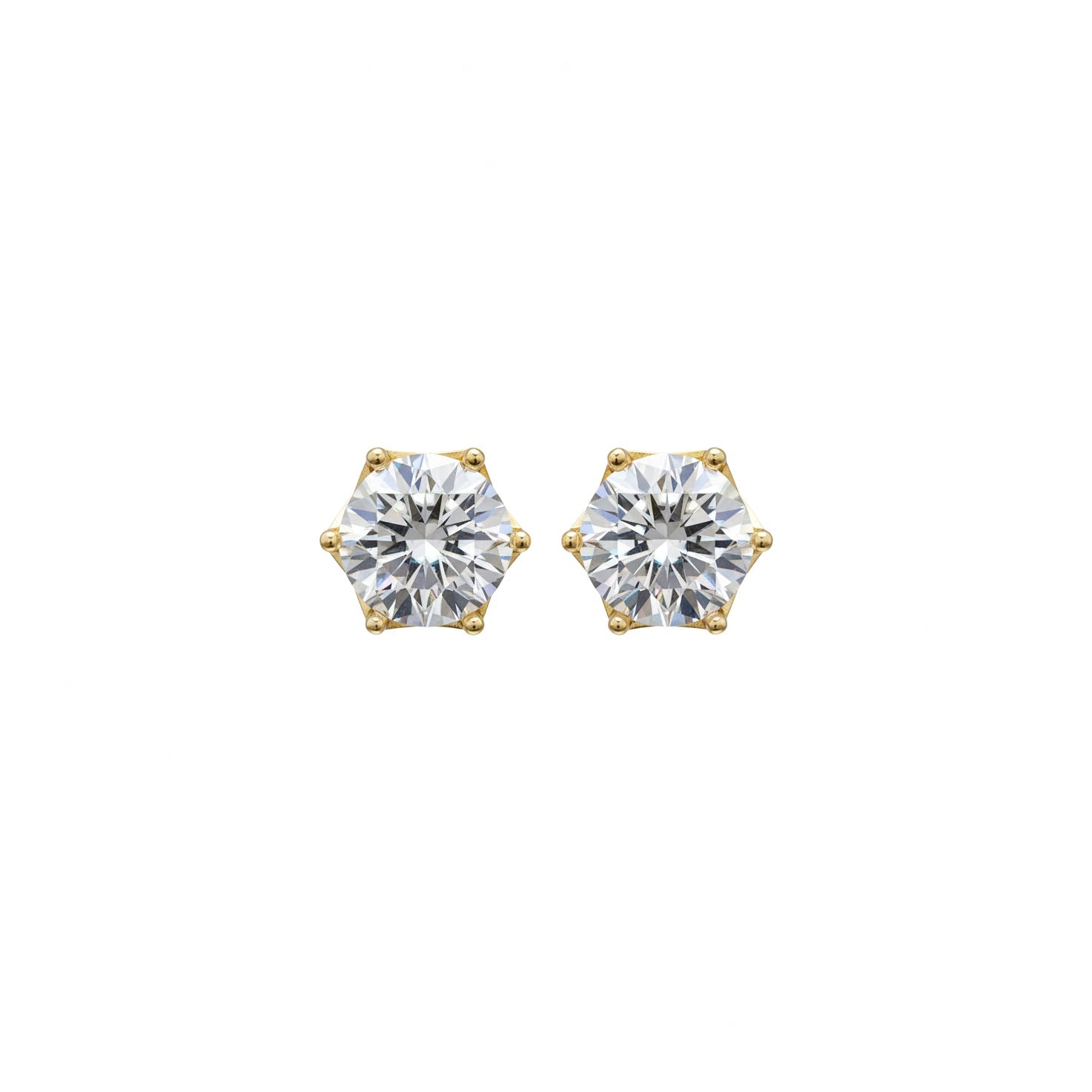Nova Round Moissanite 925 Silver Studs, 2.5 Carat