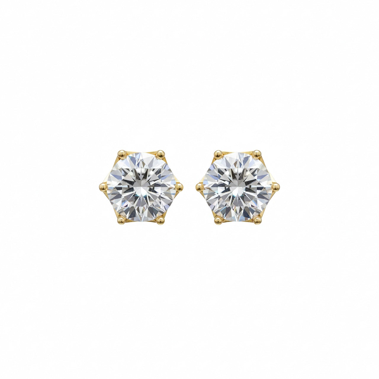 Eternal Sparkle Round Studs in Moissanite with Sterling silver, 5 Carat