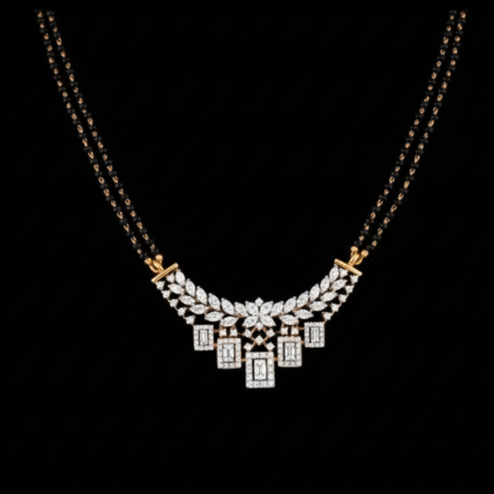 Latest Moissanite Mangalsutra Pendant | Wedding, Bridal & Everyday wear in Silver