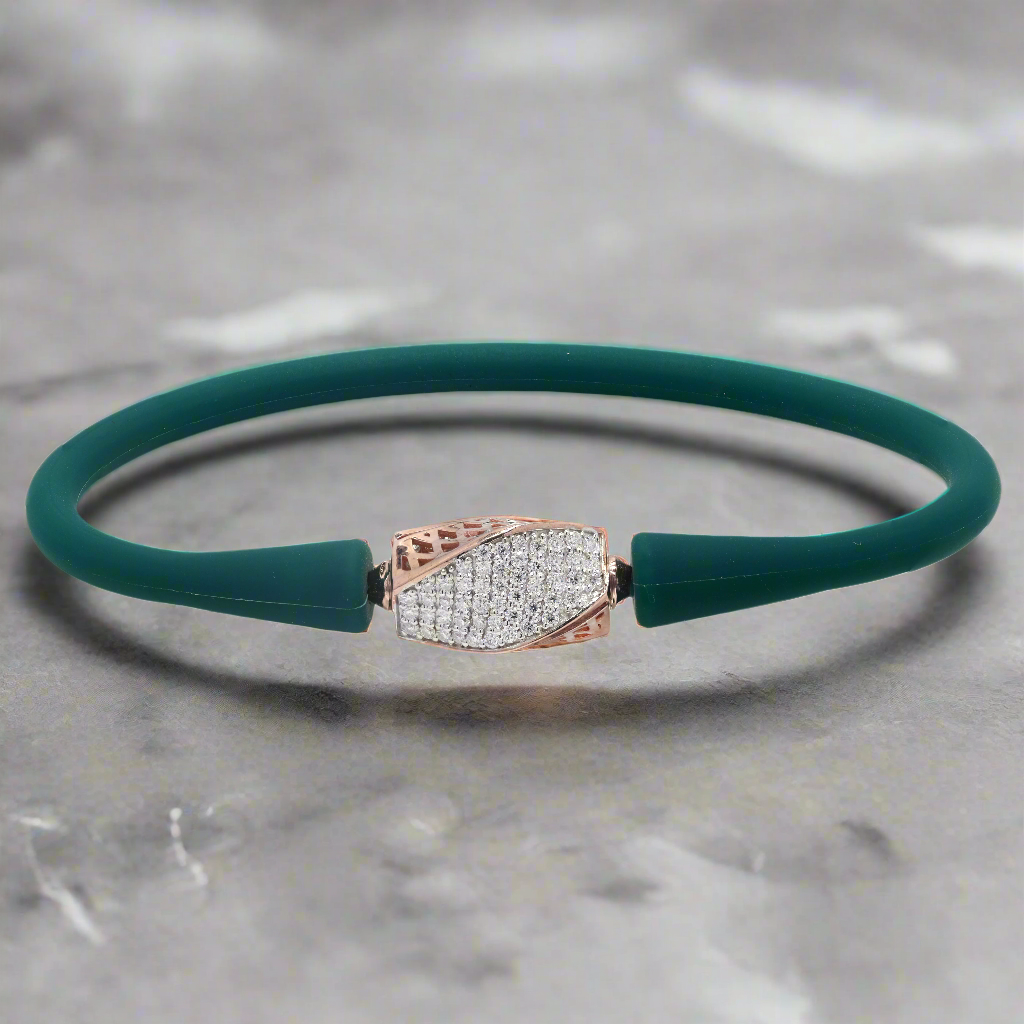 925 Sterling Silver Barrel Charm Moissanite bracelet for him