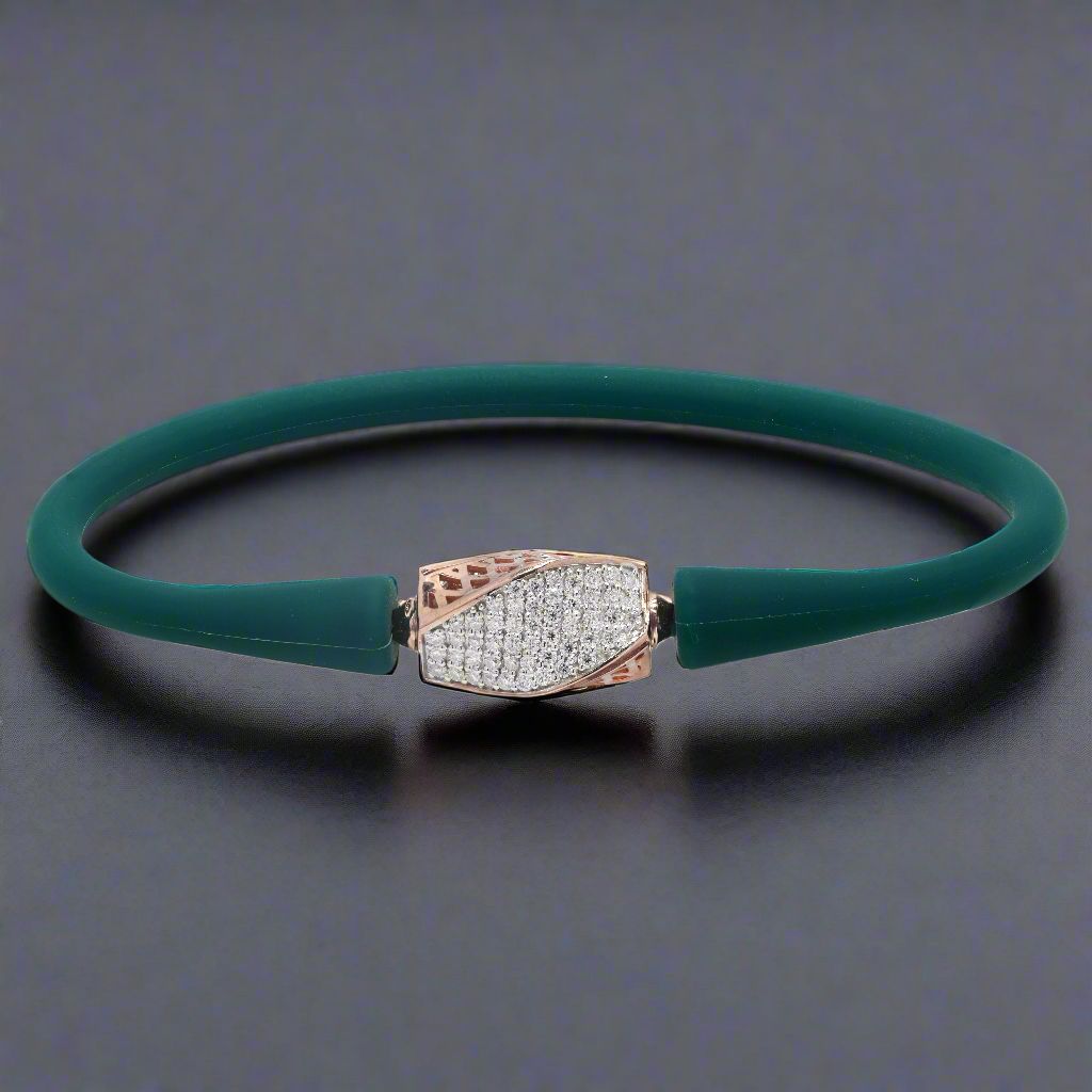 925 Sterling Silver Barrel Charm Moissanite bracelet for him