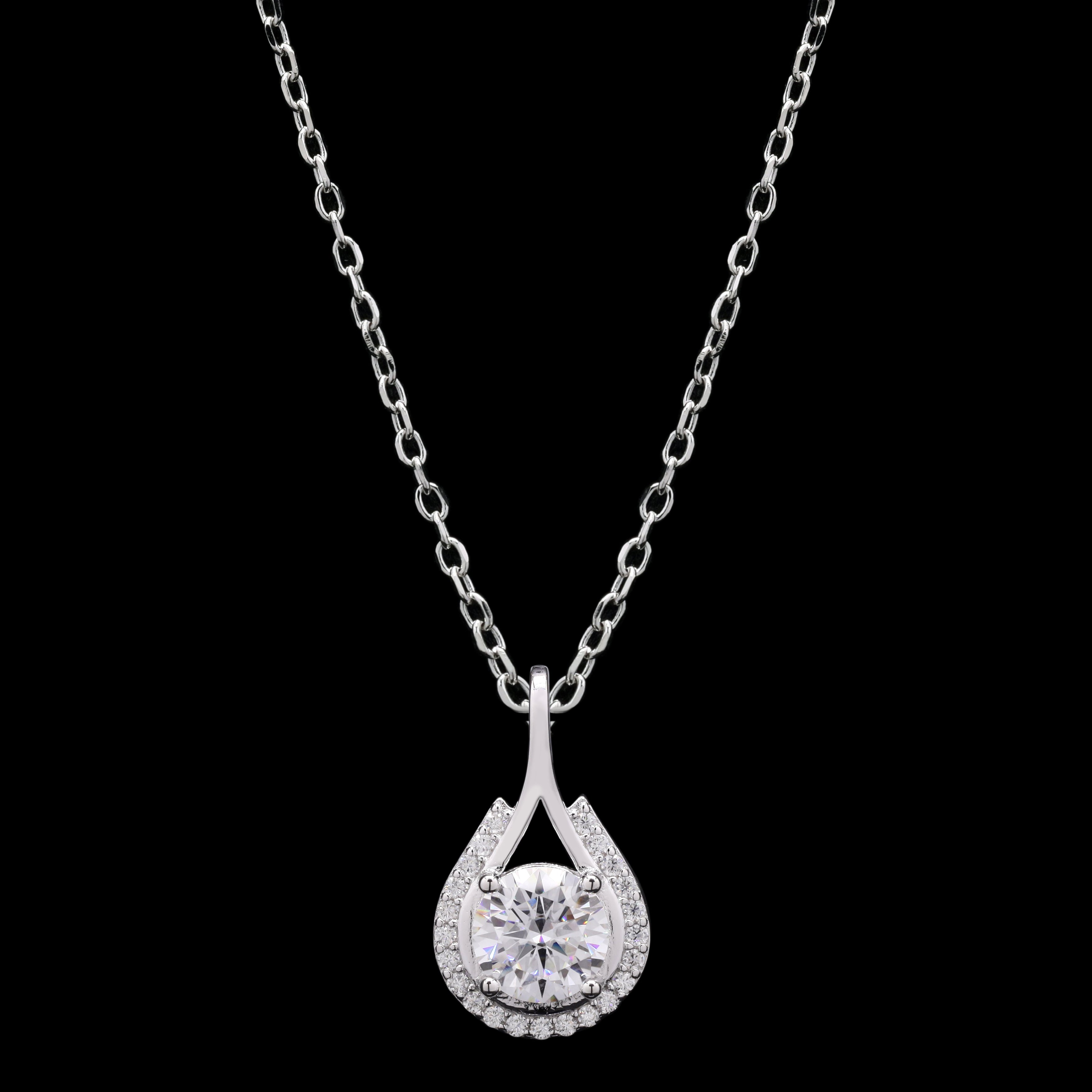 Dazzling Moissanite Pendant in Silver