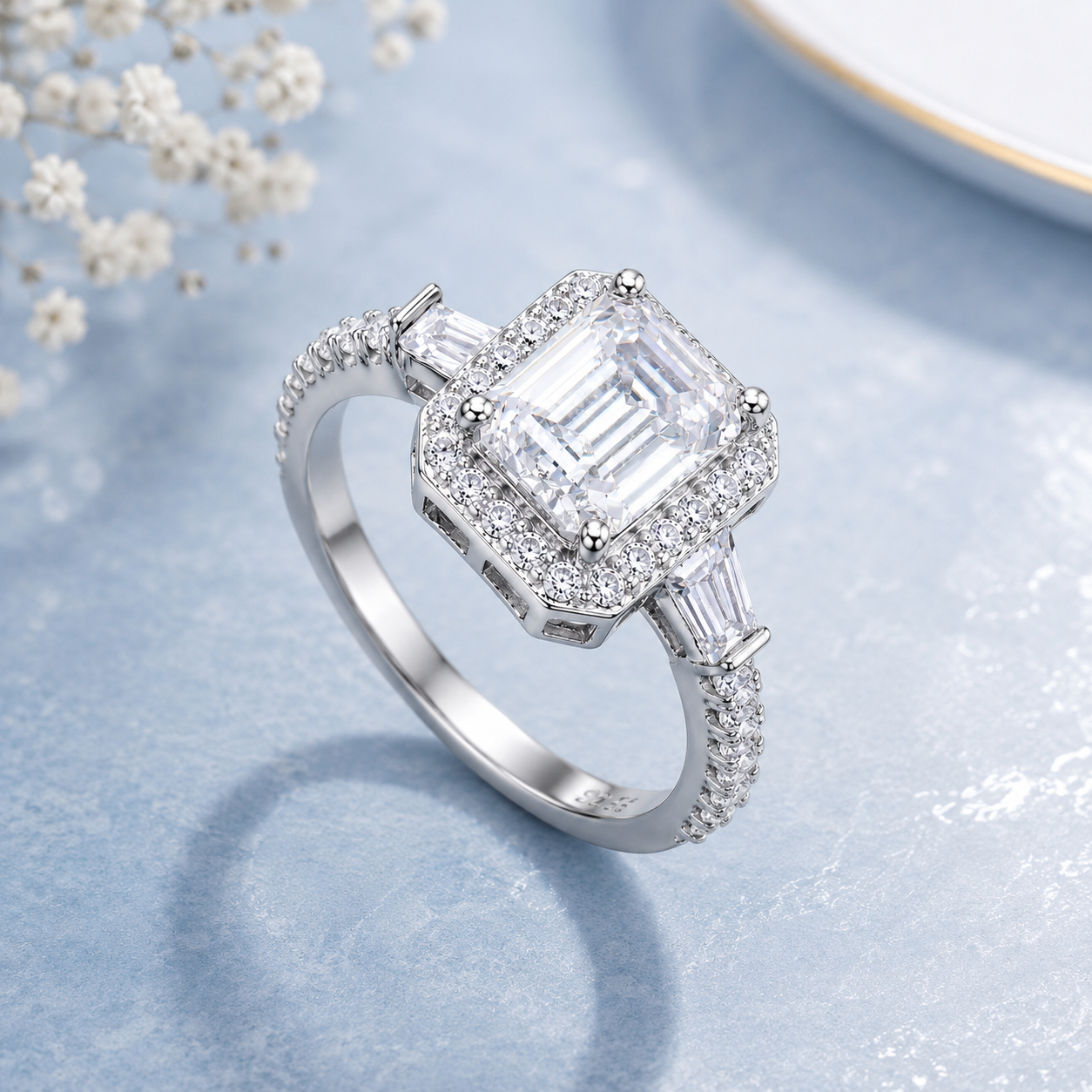 Starlight Glow Silver Moissanite Ring in Moissanite| 925 silver