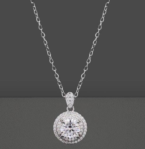 Marvelous Moissanite Round center Pendant