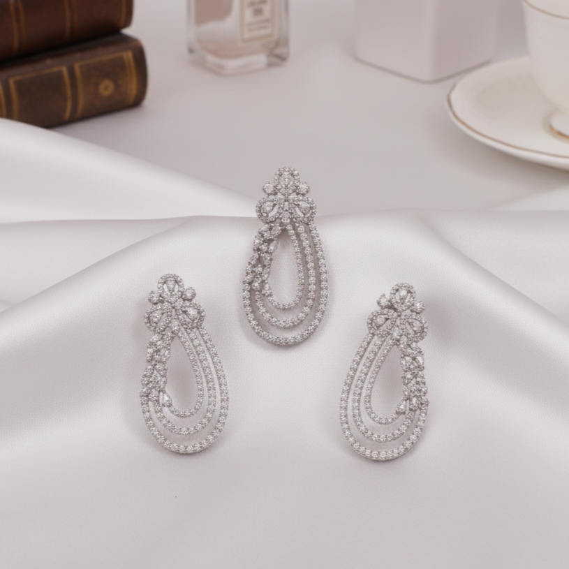 Elegant Moissanite Pendant Set in Sterling Silver for Party Wear