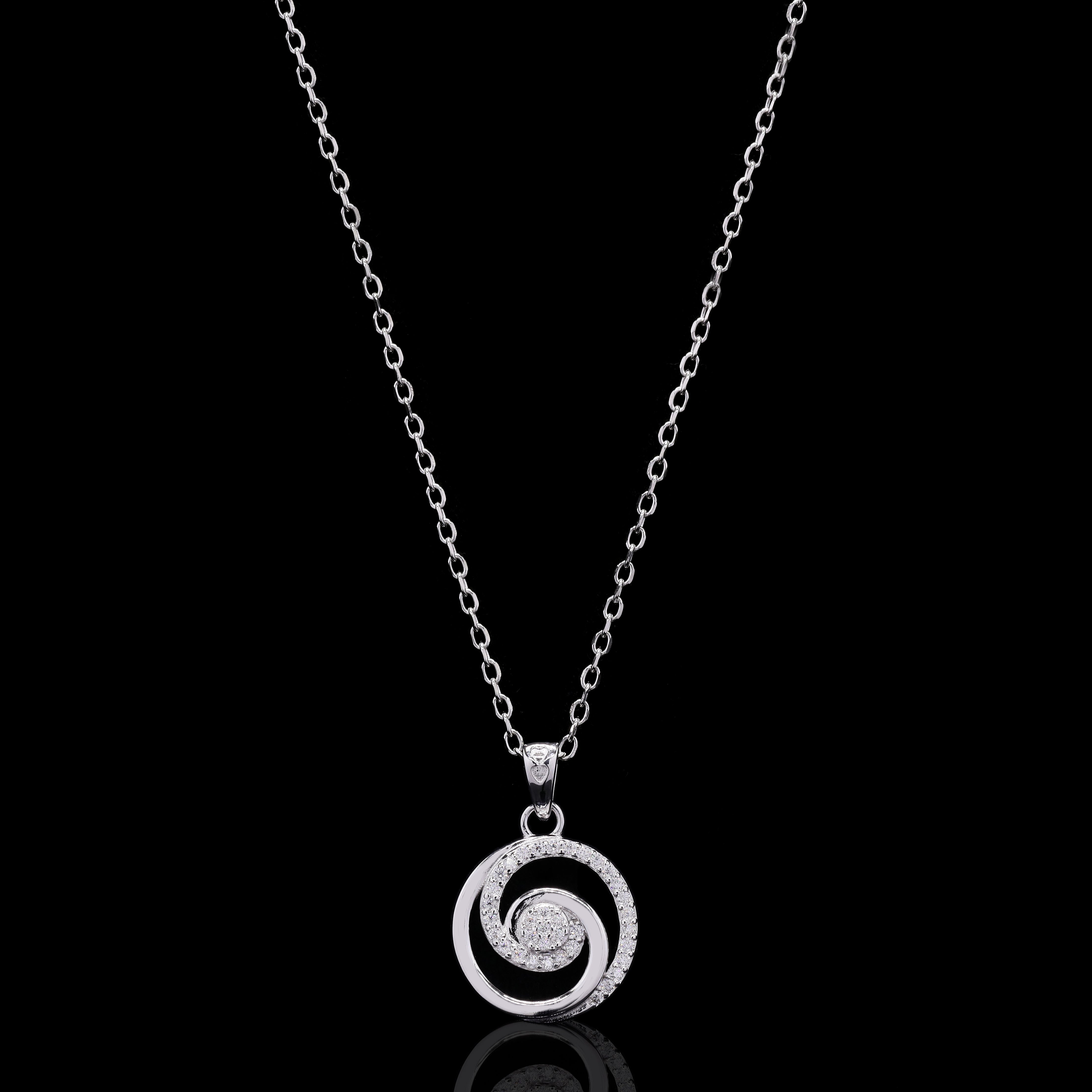 Round Twist Moissanite Pendant in Silver