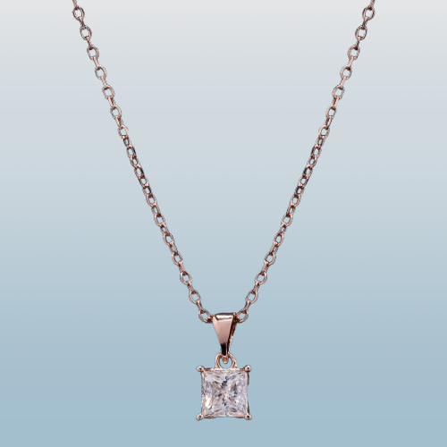 Rose Gold Princess cut Pendant