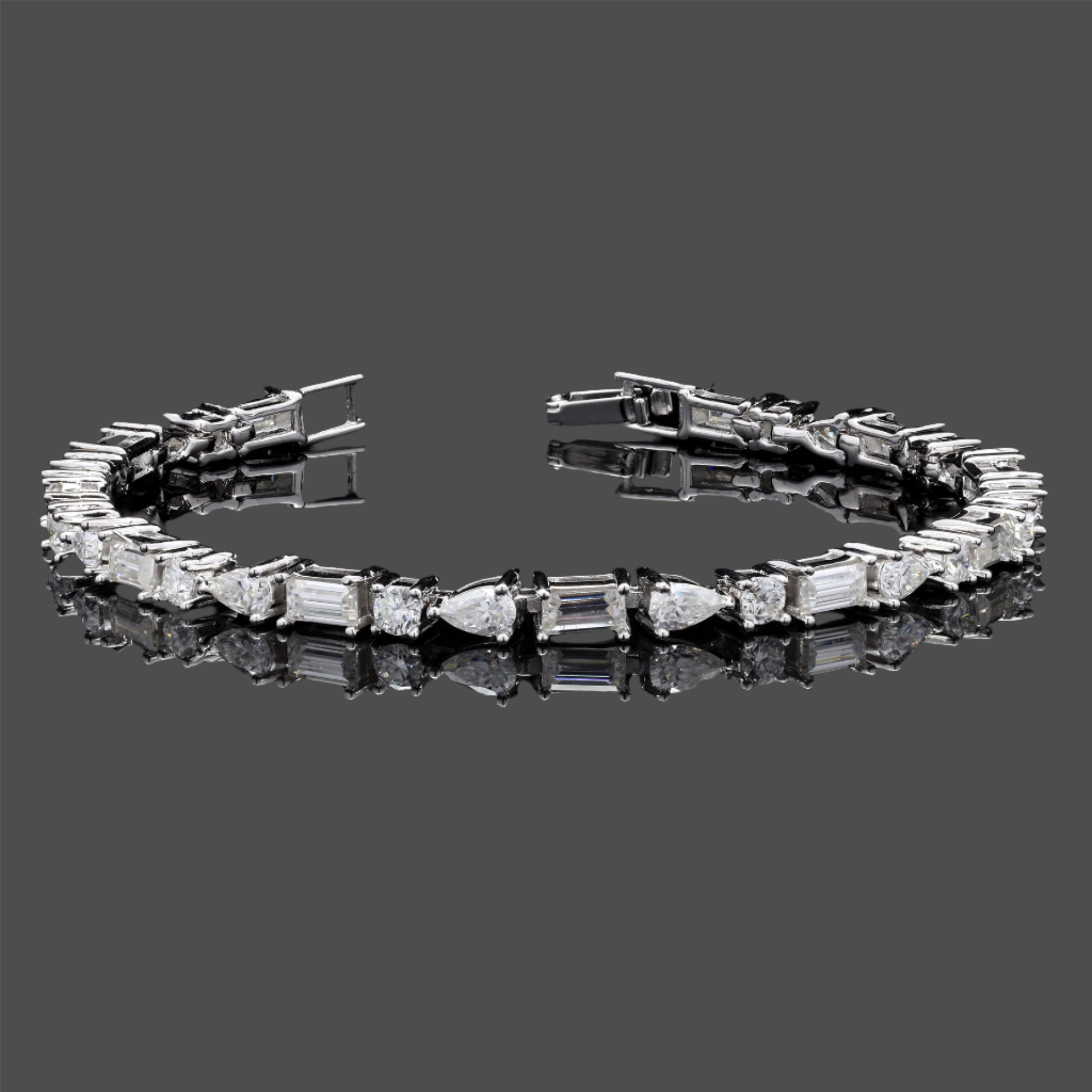 Asymmetrical Eternity Moissanite Bracelet